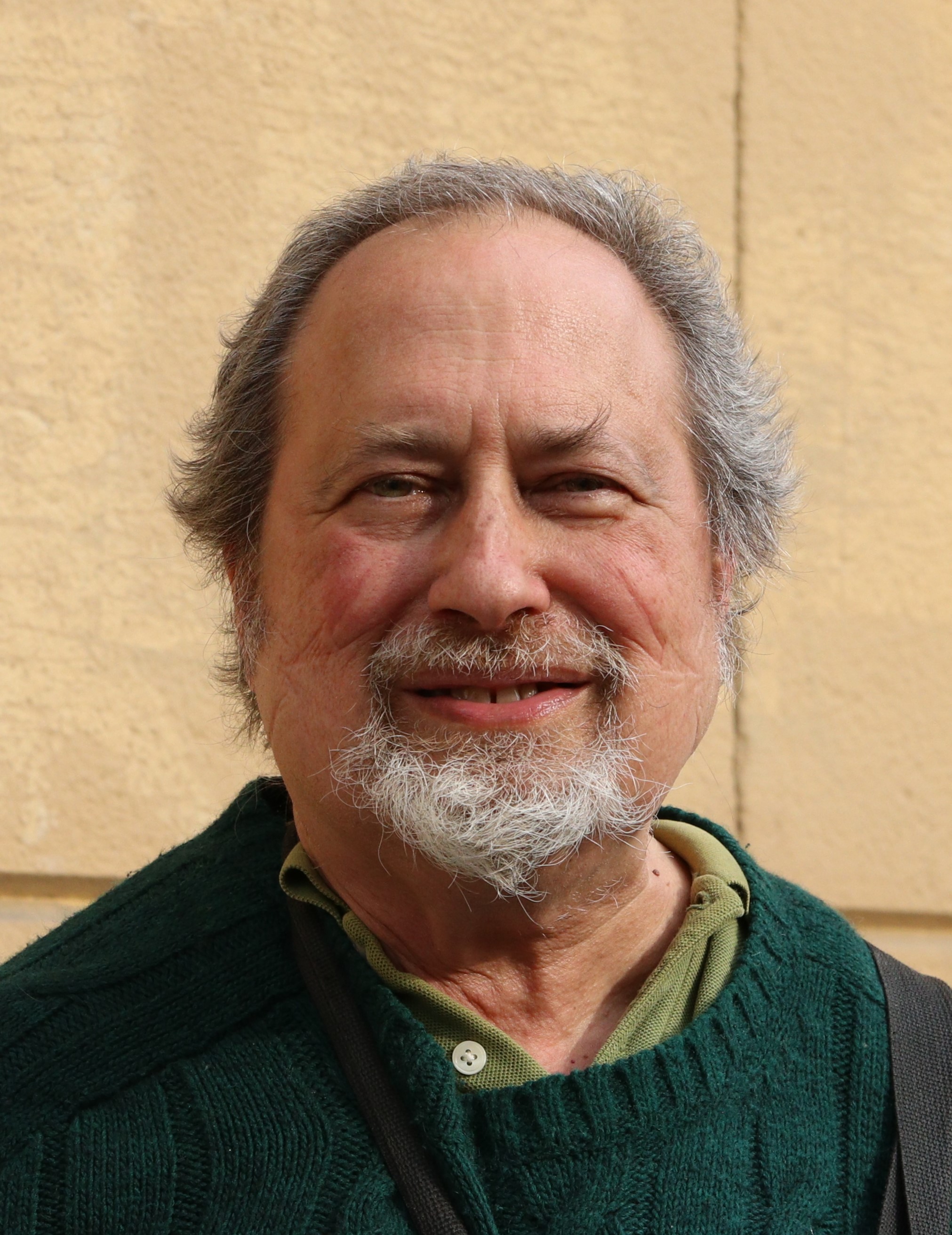 Richard Stallman at the University of Bologna, Italy, after his conference Software libre and freedom in the digital society and taking off his mask.